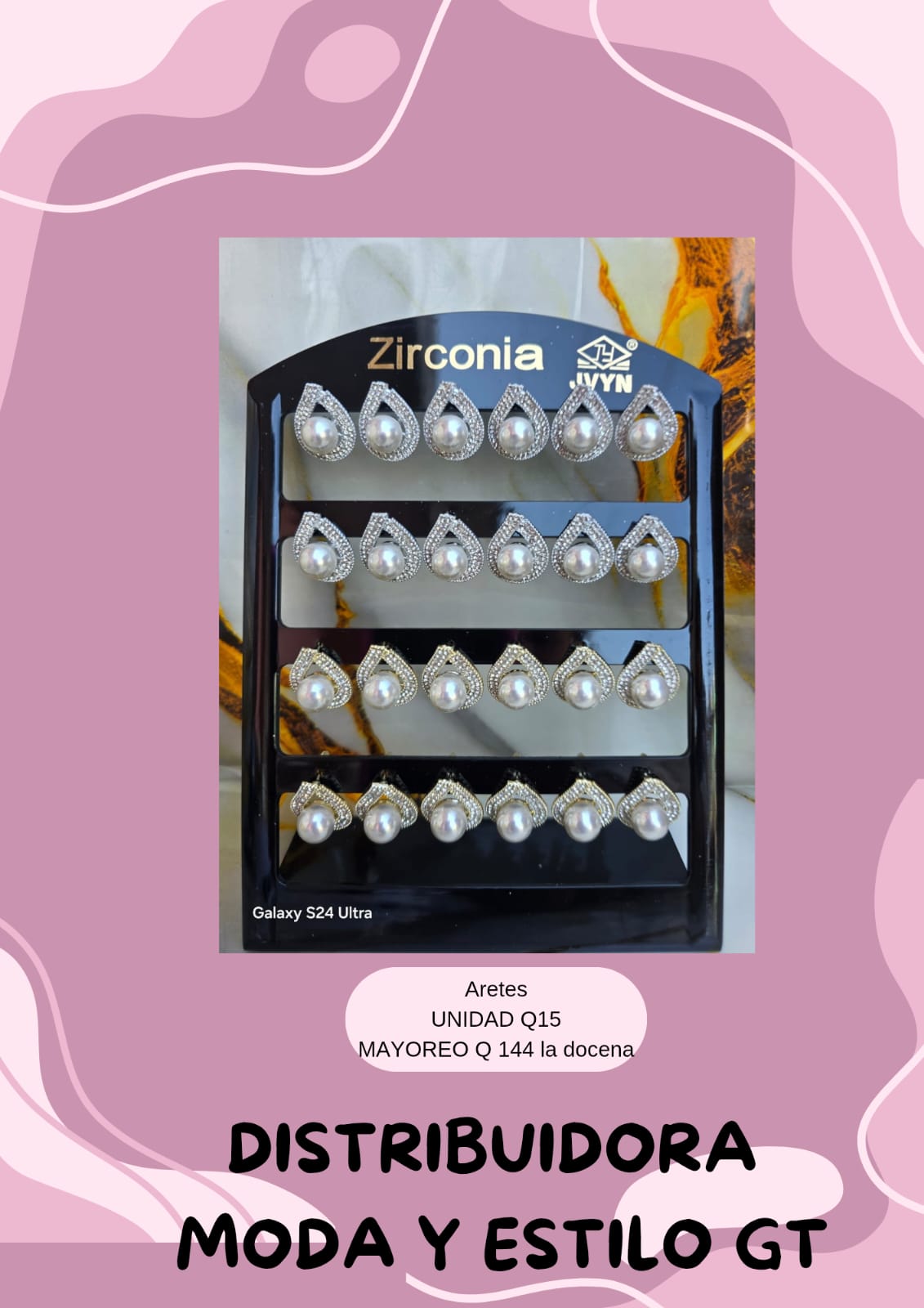 Aretes de Perla Zirconia