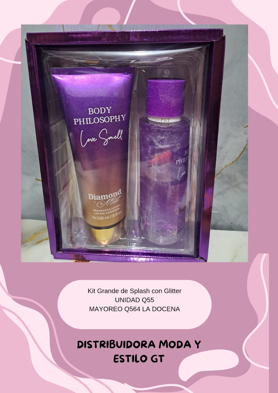 Kit Grande de Spalsh y Crema con Glitter