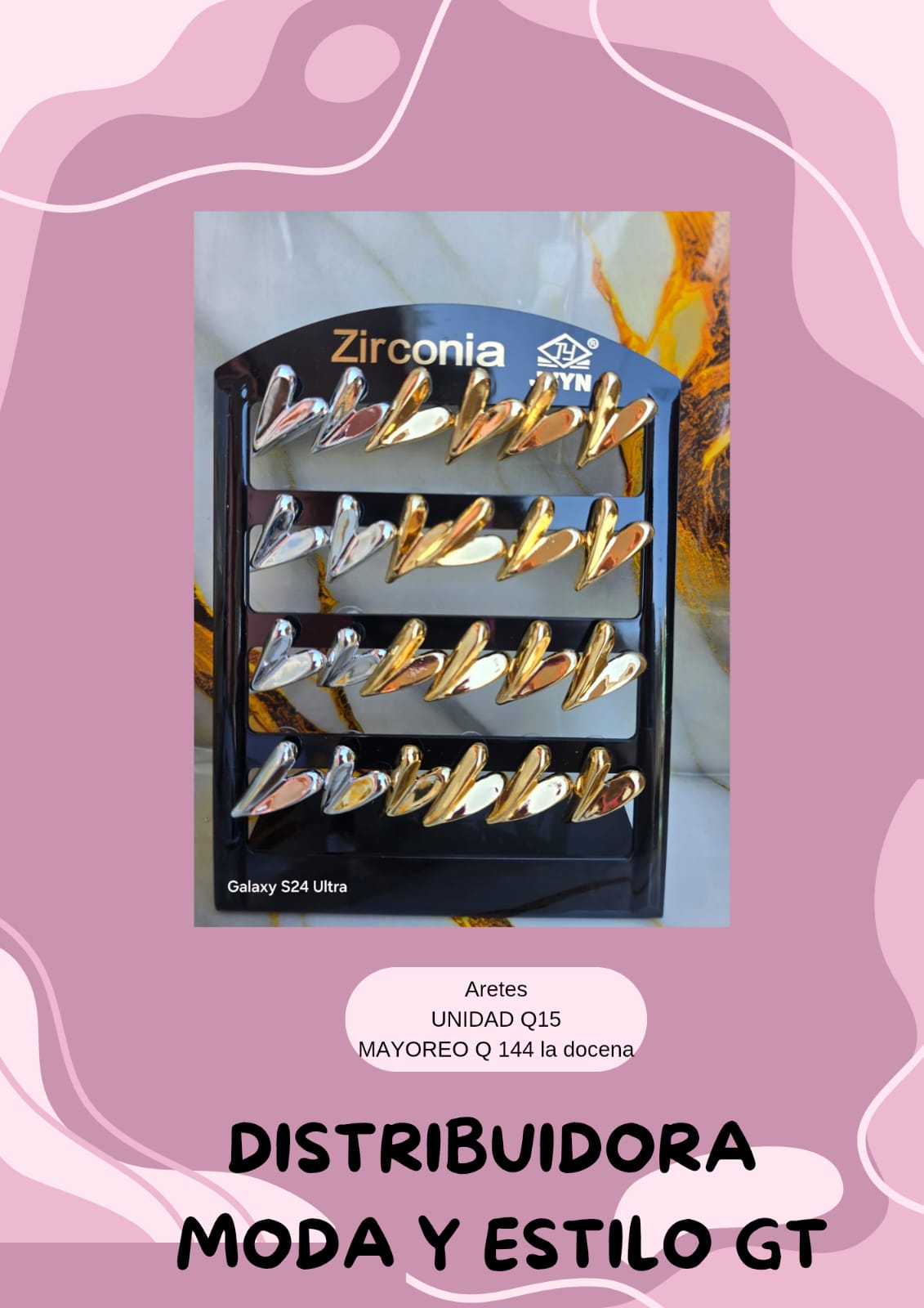 Aretes de Pinza Zirconia