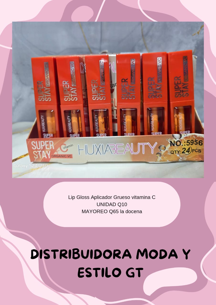 Lip Gloss de Vitamina C con Aplicador Grueso