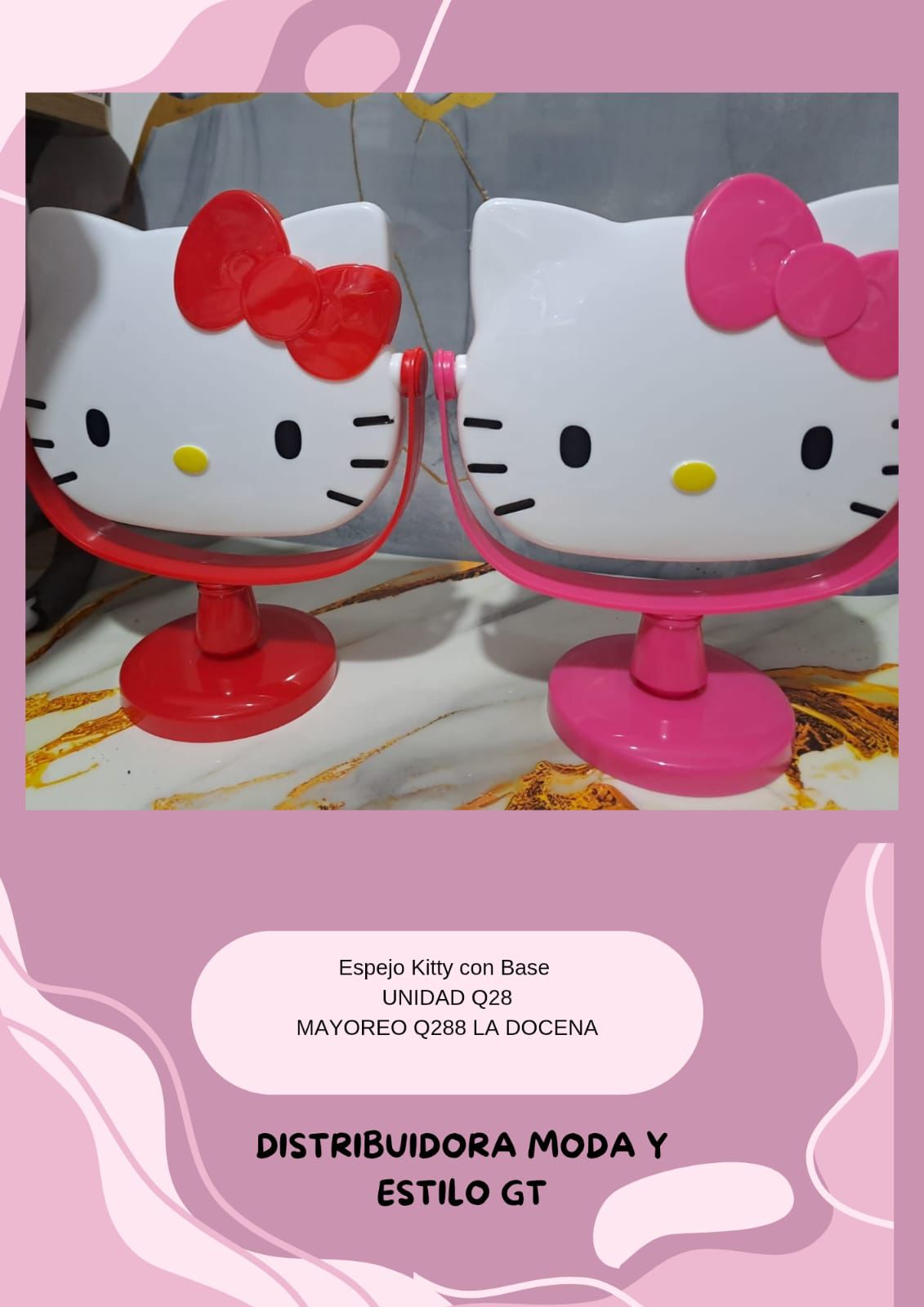 Espejo con Base de Hello Kitty