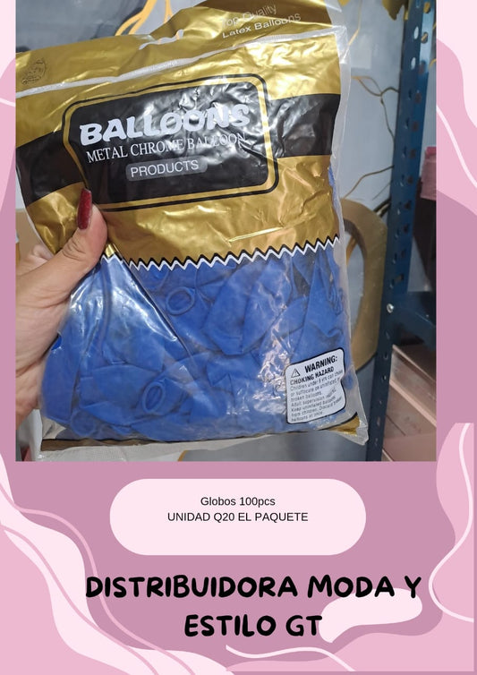 Bolsa de 100 Globos Azul