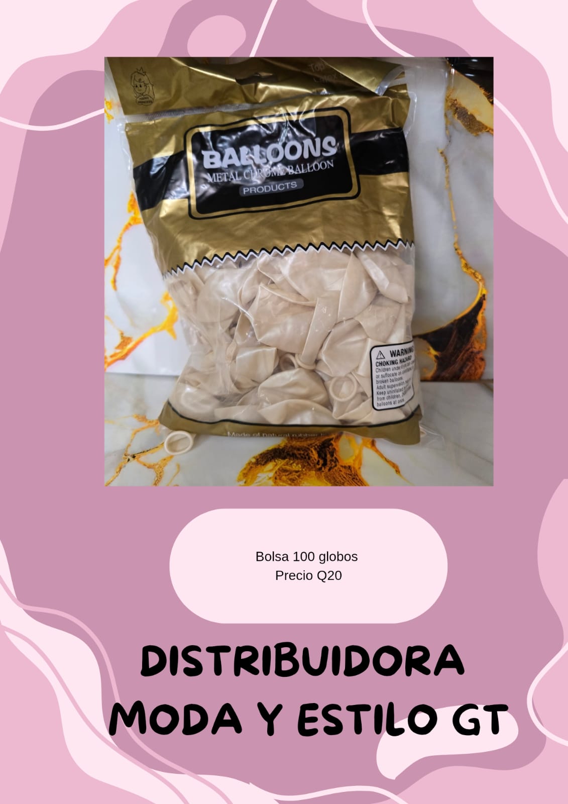 Bolsa de 100 Globos Beige