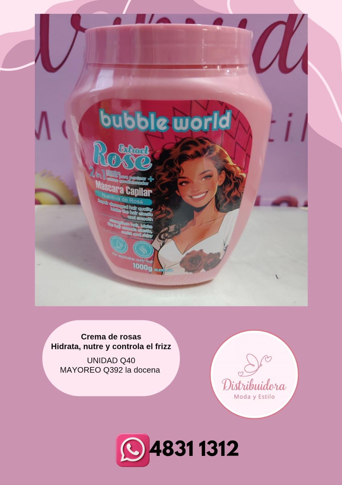 Crema de rosas para el cabello