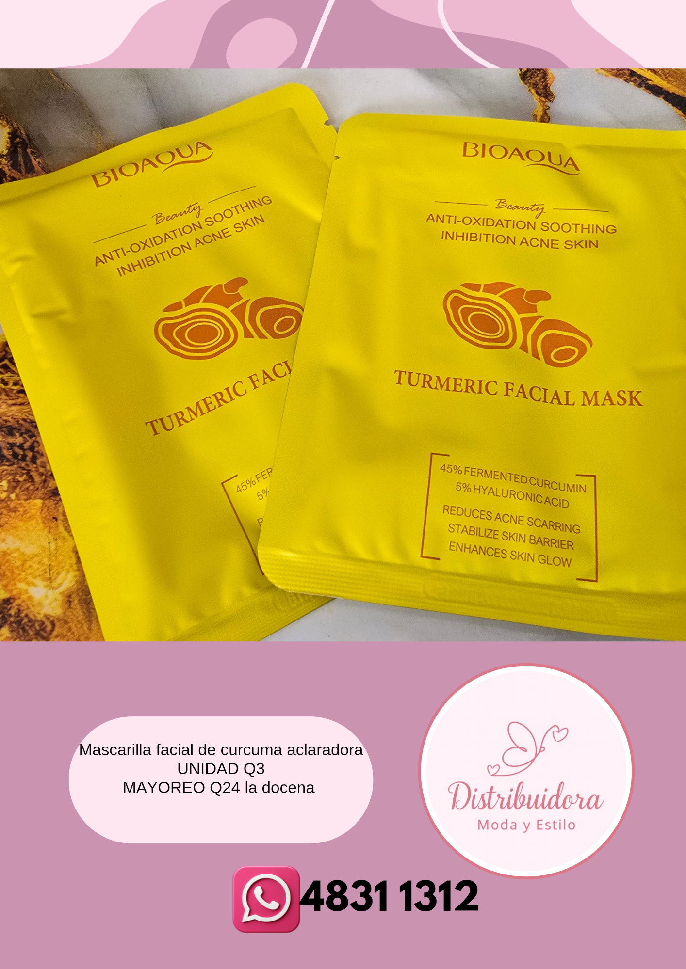 Mascarilla facial de curcuma