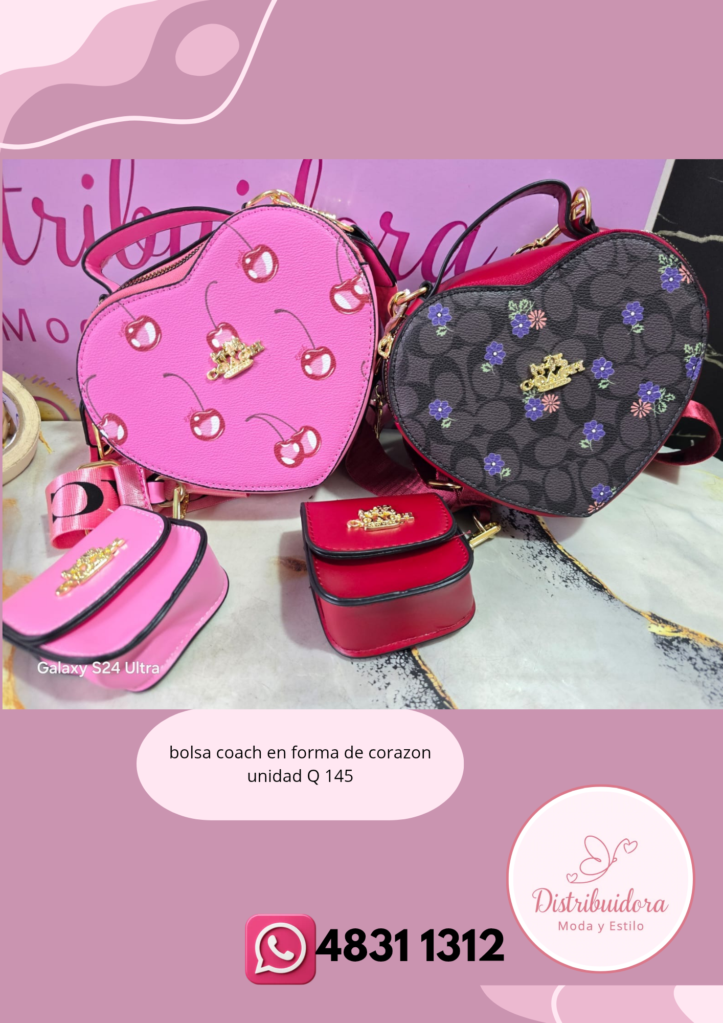 Bolso coach en formade corazon