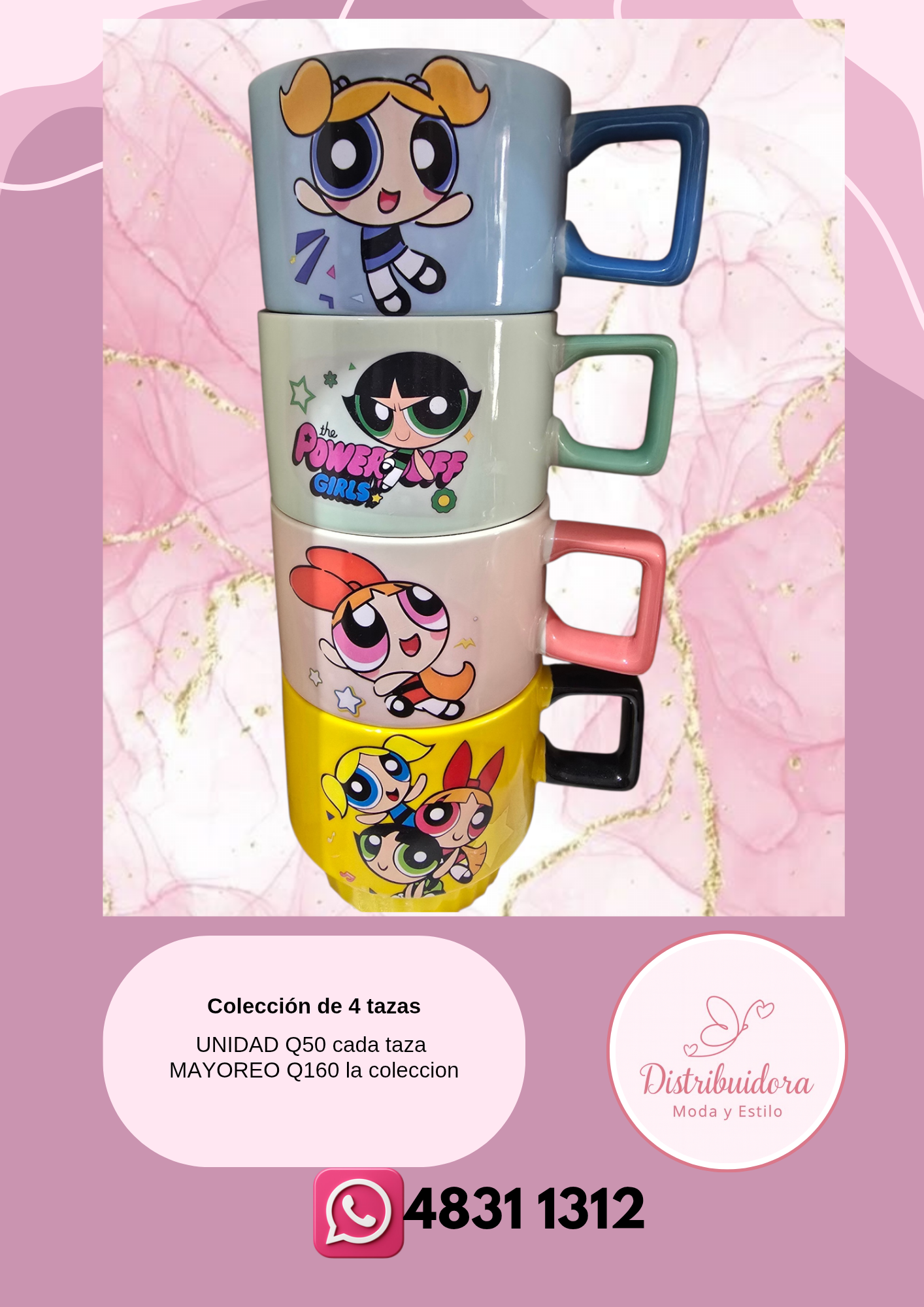 Colección de 4 tazas super poderosas