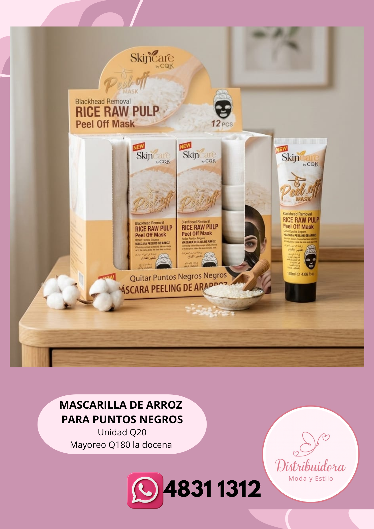 Mascarilla de arroz para puntos negros
