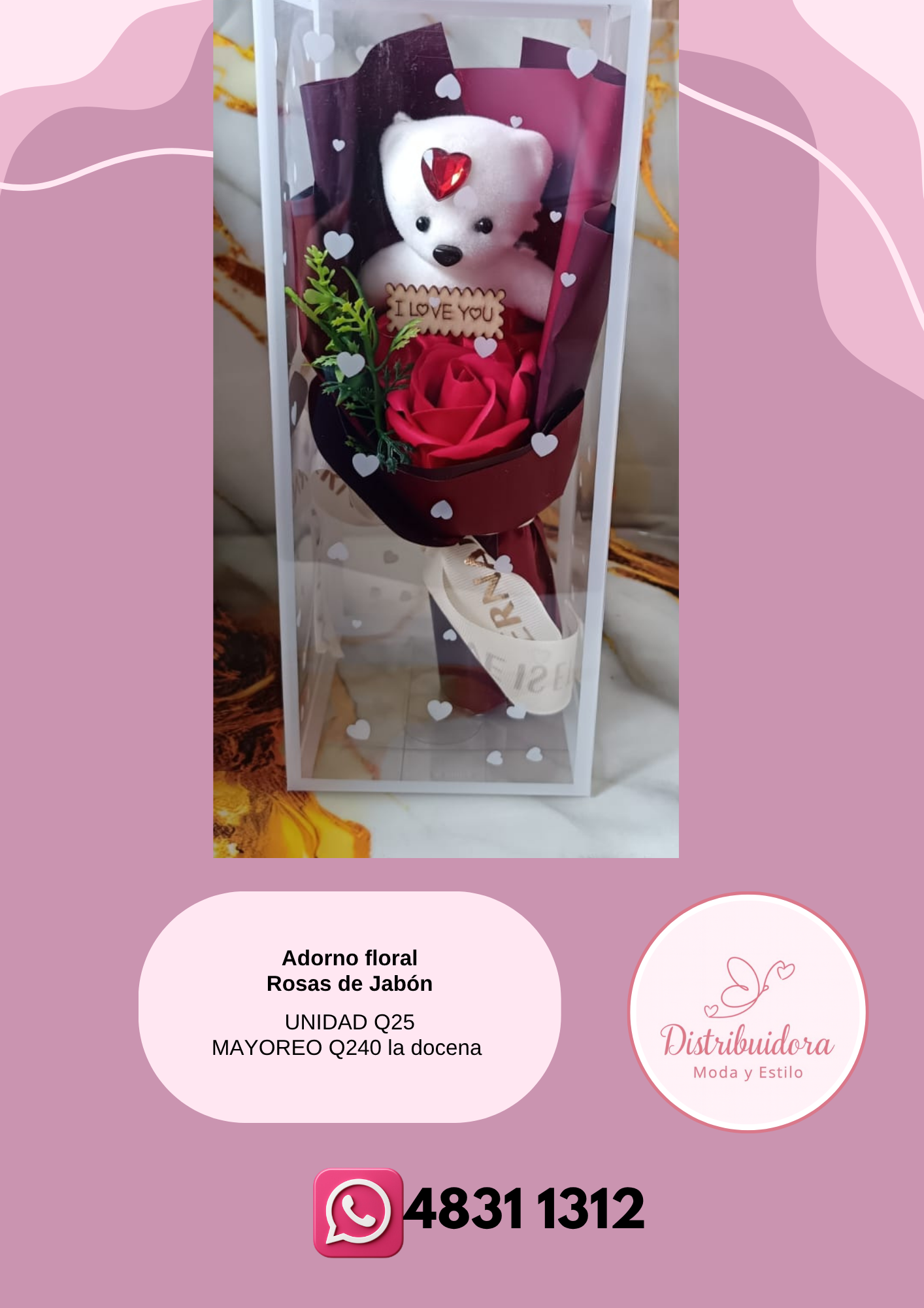 Adorno floral rosas de jabon