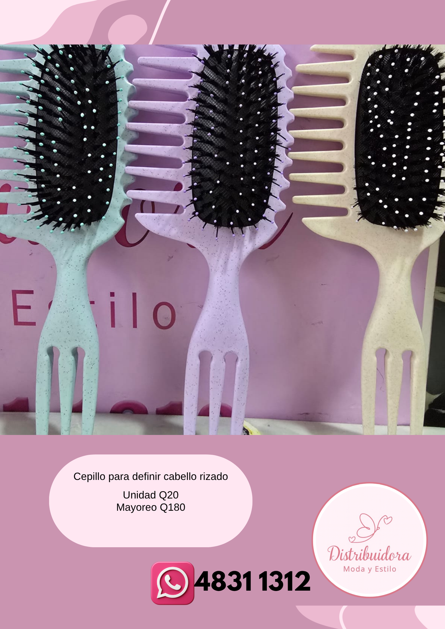 Cepillo para definir cabello rizado