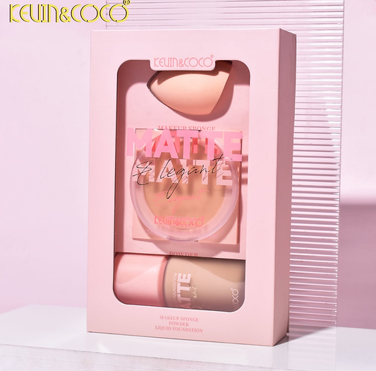 Kit de Base, Polvo y Beauty Blender Mate Kevin y Coco Original