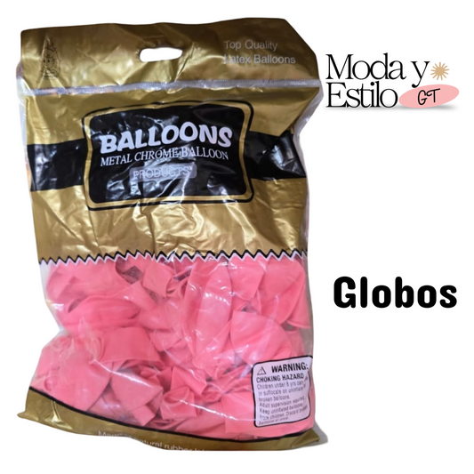 Bolsa de 100 Globos Rosados