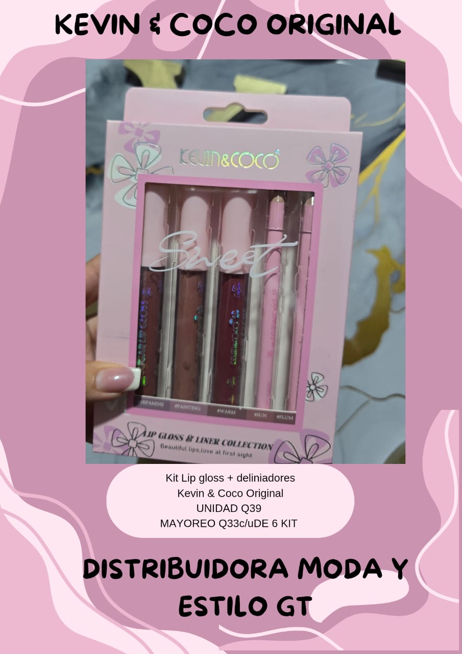 Kit Lip Gloss y Deliniadores Kevin y Coco Original