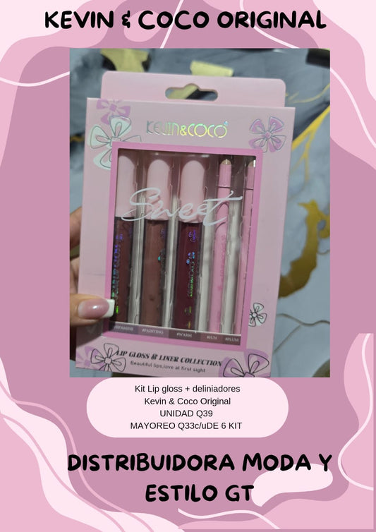 Kit Lip Gloss y Deliniadores Kevin y Coco Original