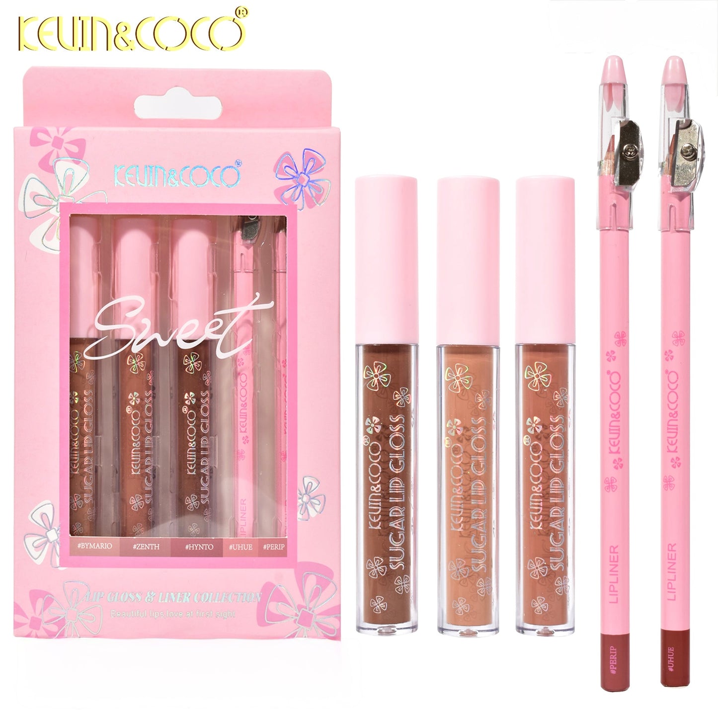 Kit Lip Gloss y Deliniadores Kevin y Coco Original