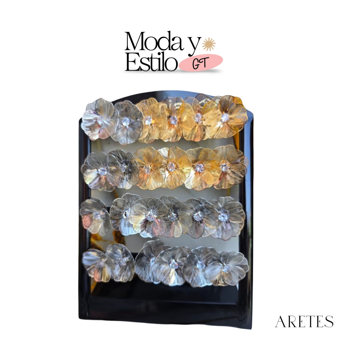 Aretes de Flor Zirconia