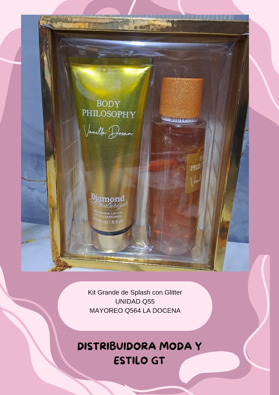 Kit Grande de Spalsh y Crema con Glitter