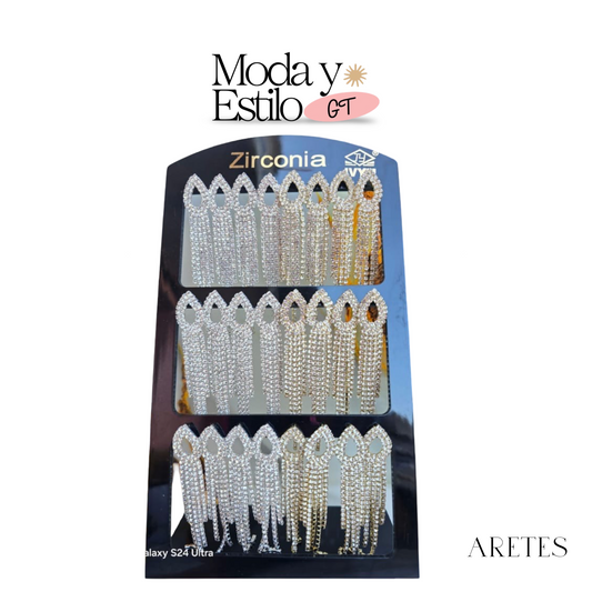 Aretes de Flecos Zirconia