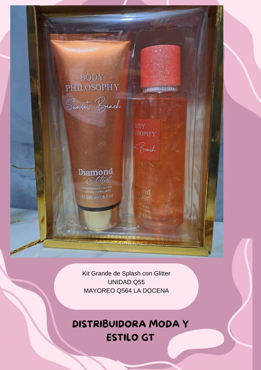 Kit Grande de Spalsh y Crema con Glitter