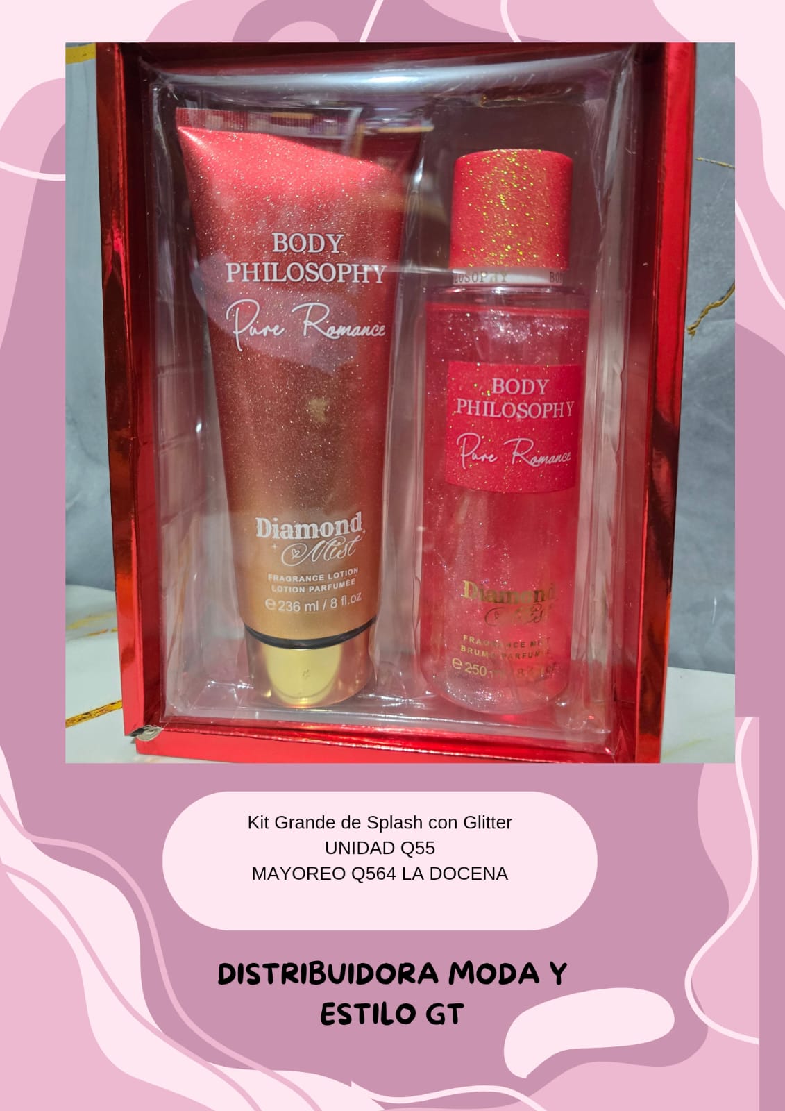 Kit Grande de Spalsh y Crema con Glitter