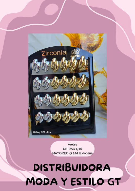 Aretes de Duo Zirconia