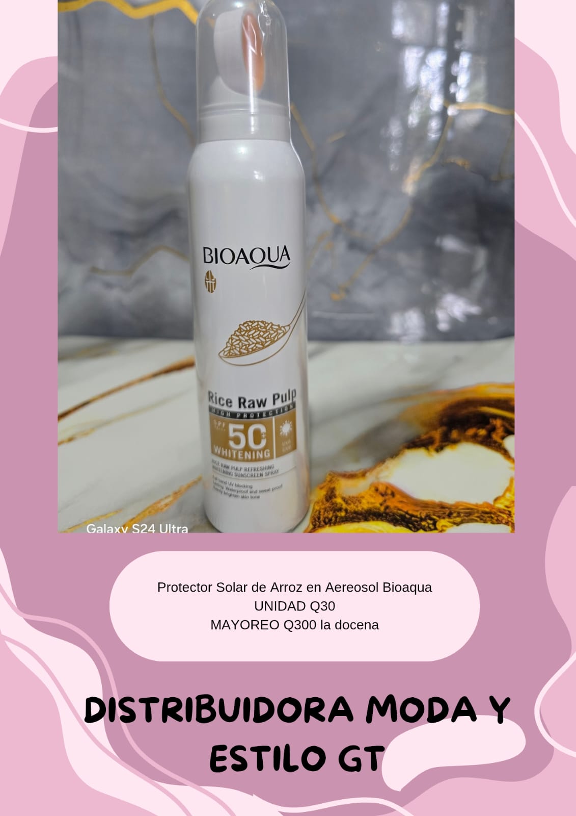 Protector Solar de Arroz en Spay 50+ Spf BIOAQUA
