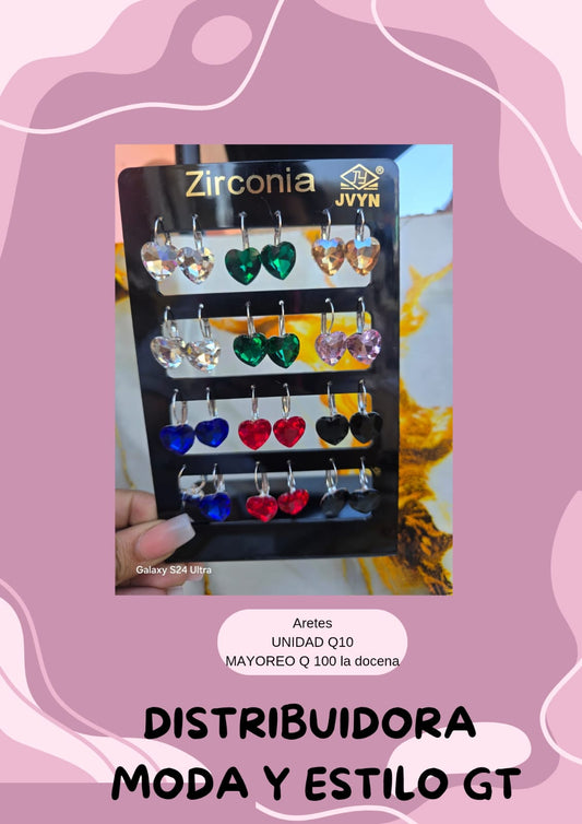 Aretes de Piedras de Corazon
