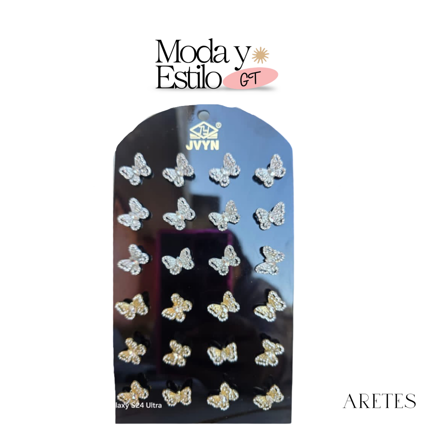 Aretes de Mariposas Zirconia