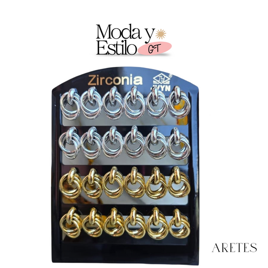 Aretes de Argollas Zirconia