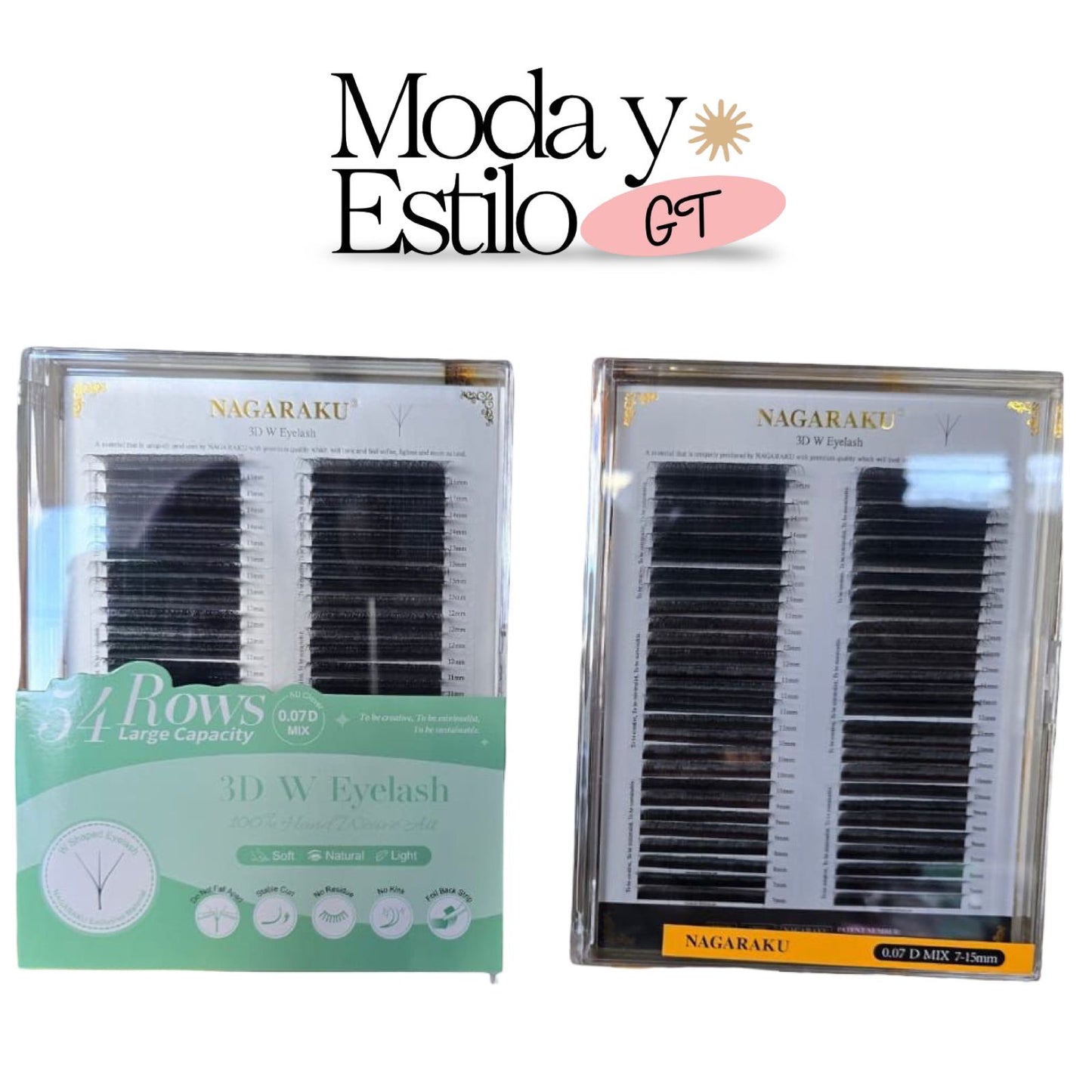 Kit de Pestañas Profesional Ramitos Finos Nagaraku