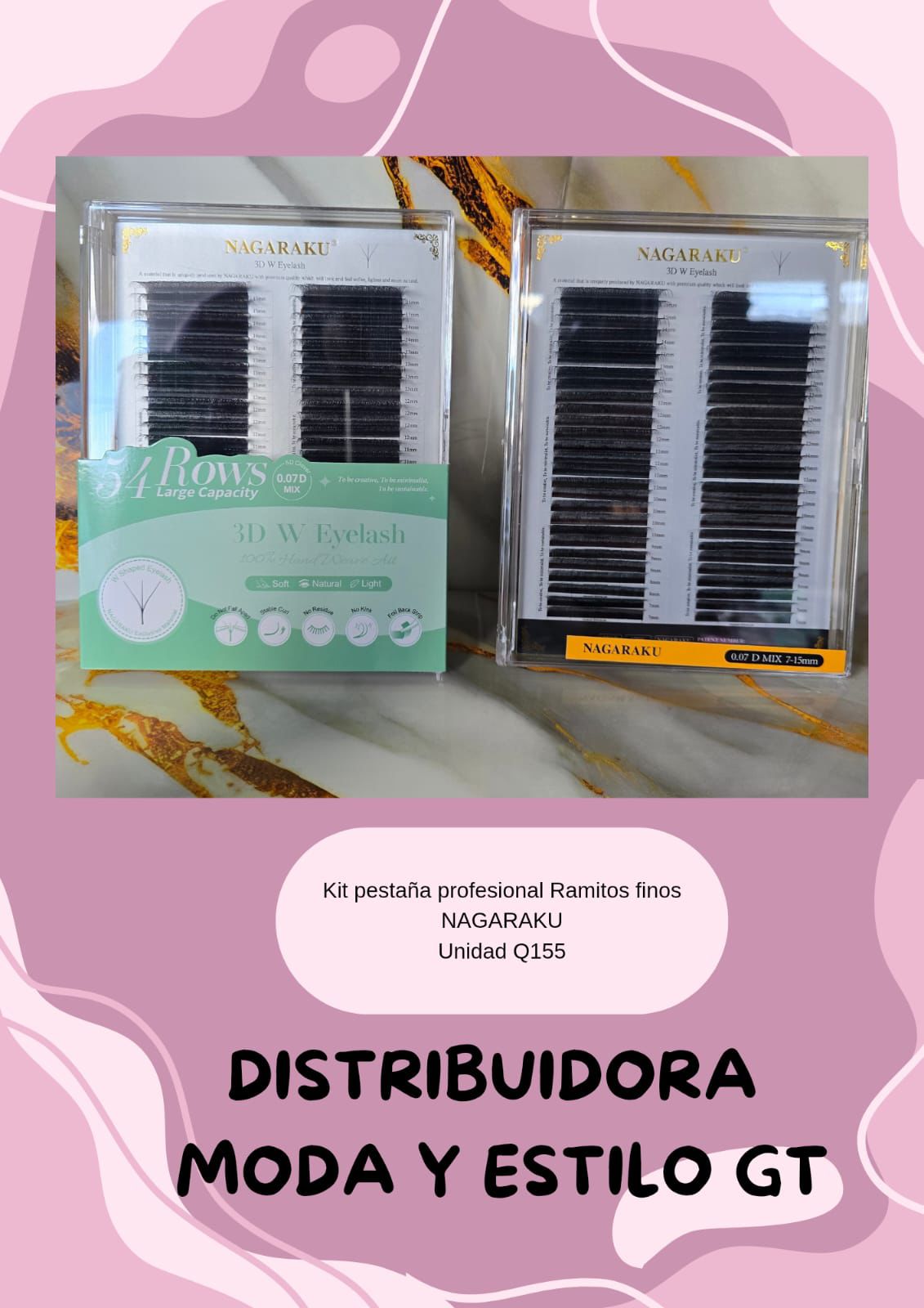 Kit de Pestañas Profesional Ramitos Finos Nagaraku