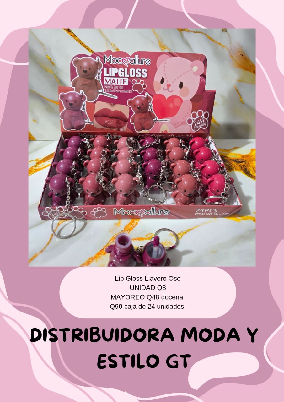 Lip Gloss Llavero Oso