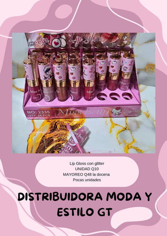 Lip Gloss con Glitter Hello Kitty