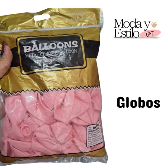 Bolsa de 100 Globos Rosados