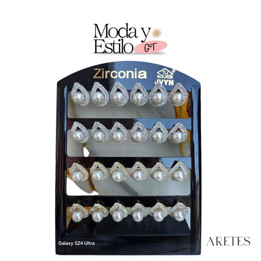 Aretes de Perla Zirconia