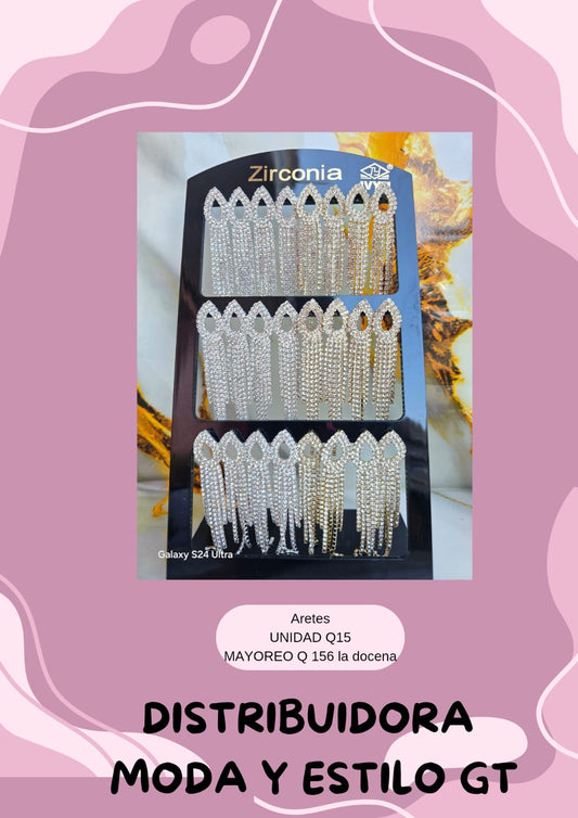 Aretes de Flecos Zirconia