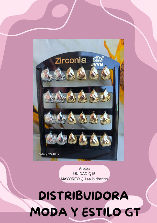 Aretes Argolla Zirconia