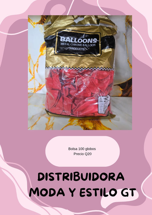 Bolsa de 100 Globos Rojos