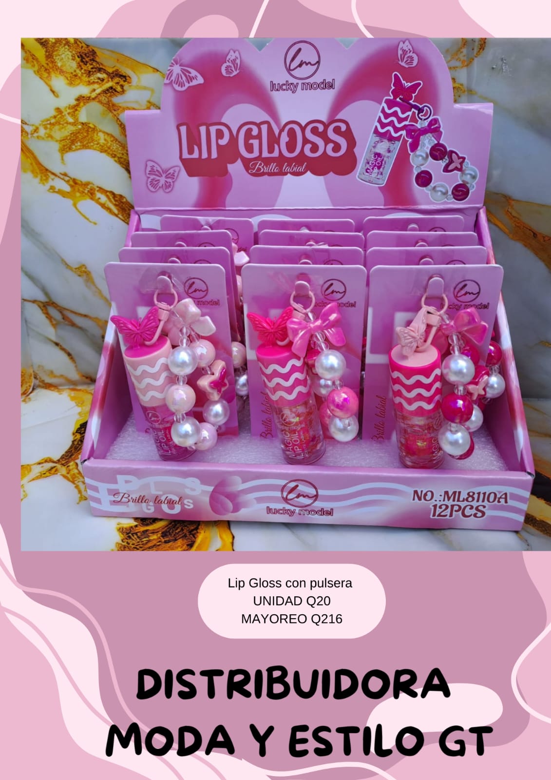 Lip Gloss con Pulsera