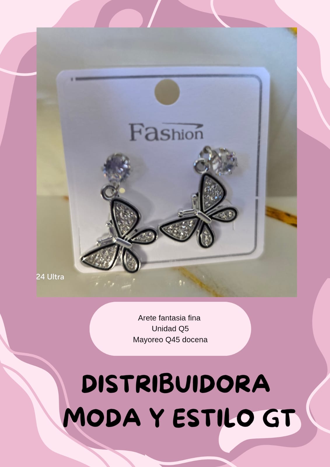 Aretes de Fantasia Fina Mariposa