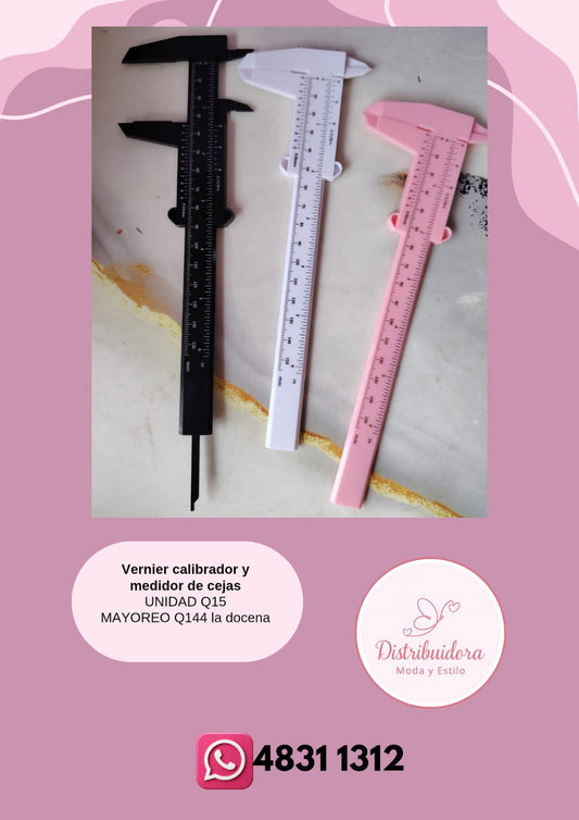 Vernier calibrador y medidor de cejas