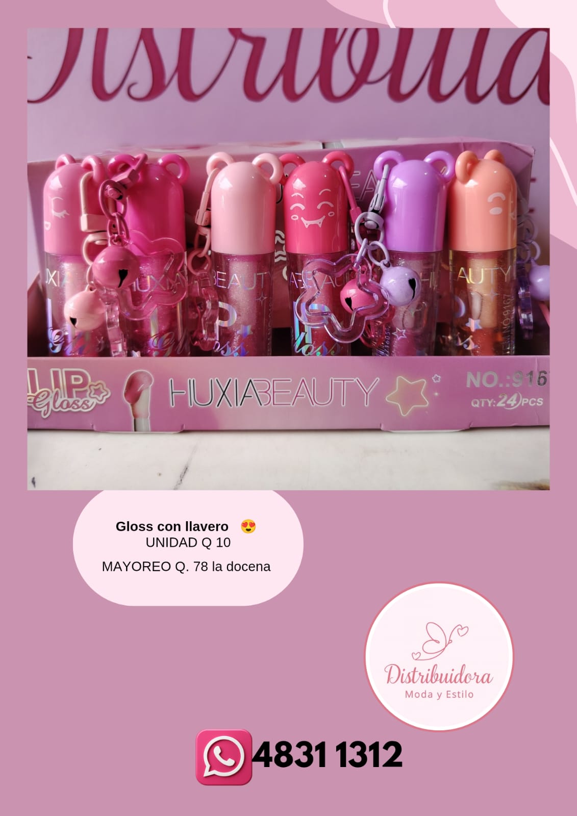 Lip gloss con llavero
