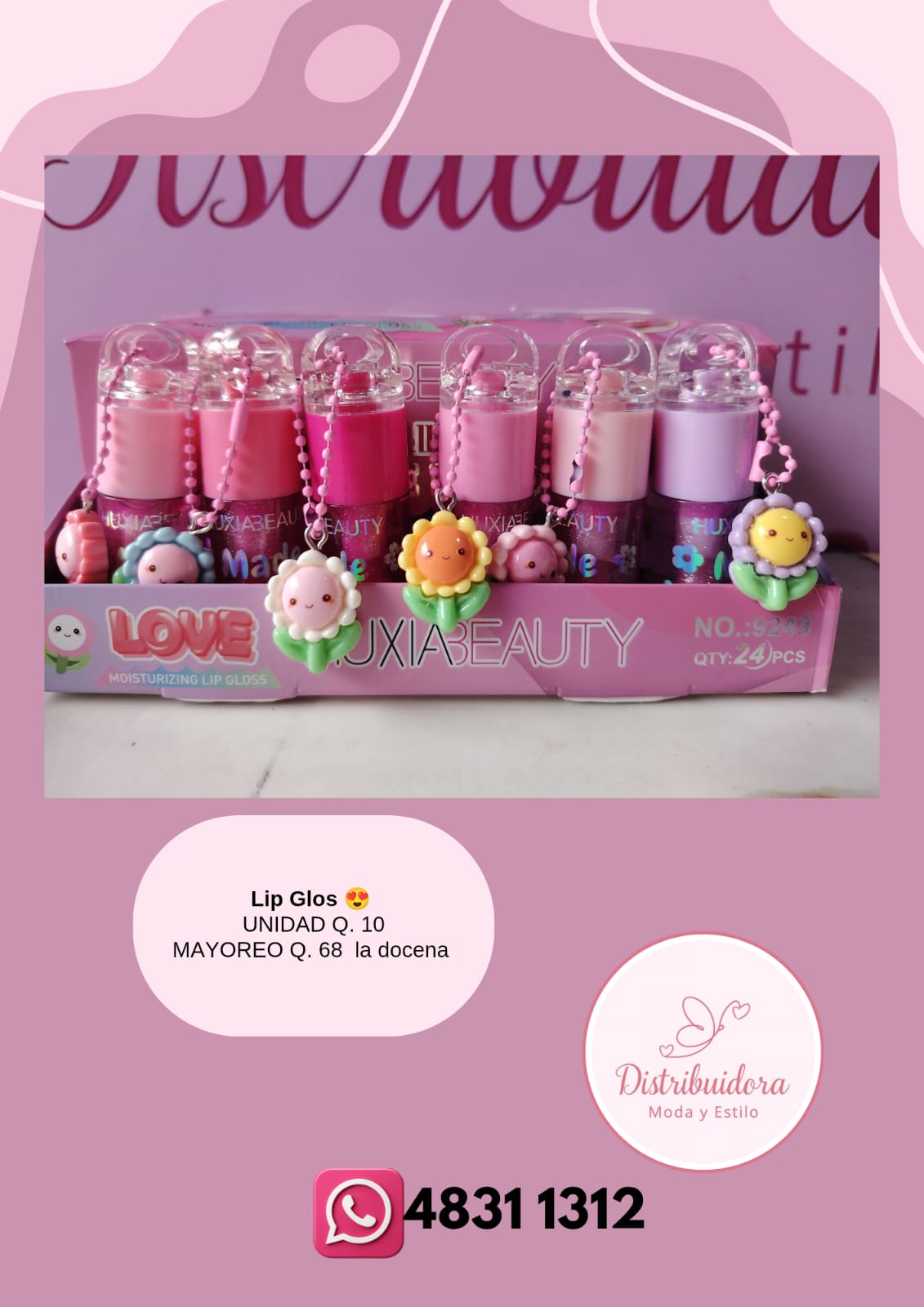 Lip gloss con llavero