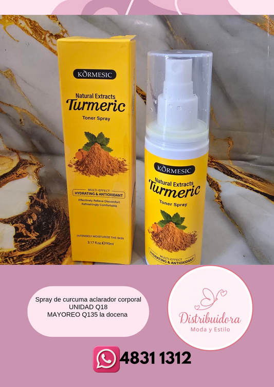 Spray corporal de curcuma aclarador