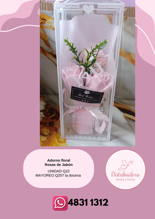 Adorno floral de rosas de Jabón