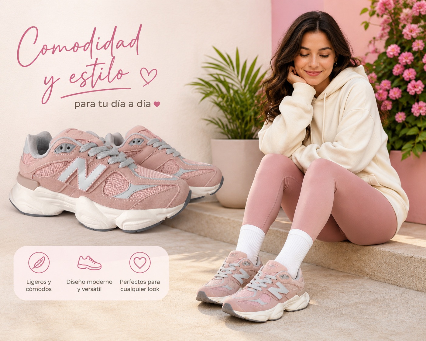 Tenis para dama Rosa