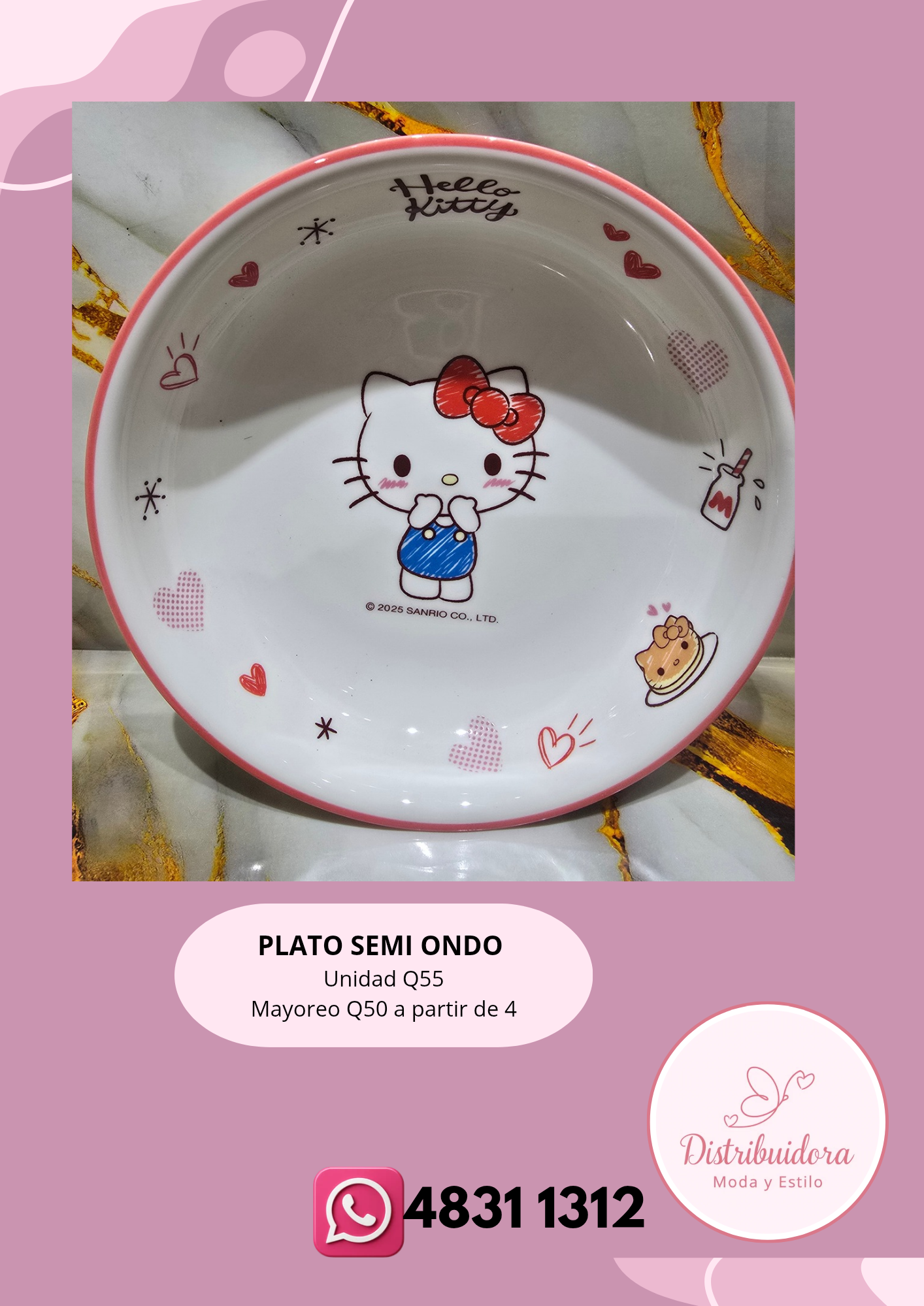 Plato Semi ondo Sanrio