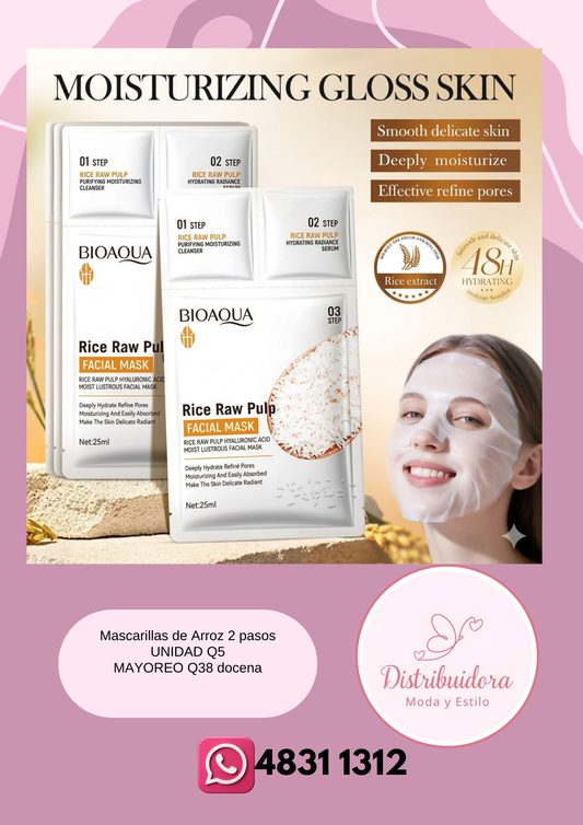 Mascarilla de arroz Bioaqua 2 pasos