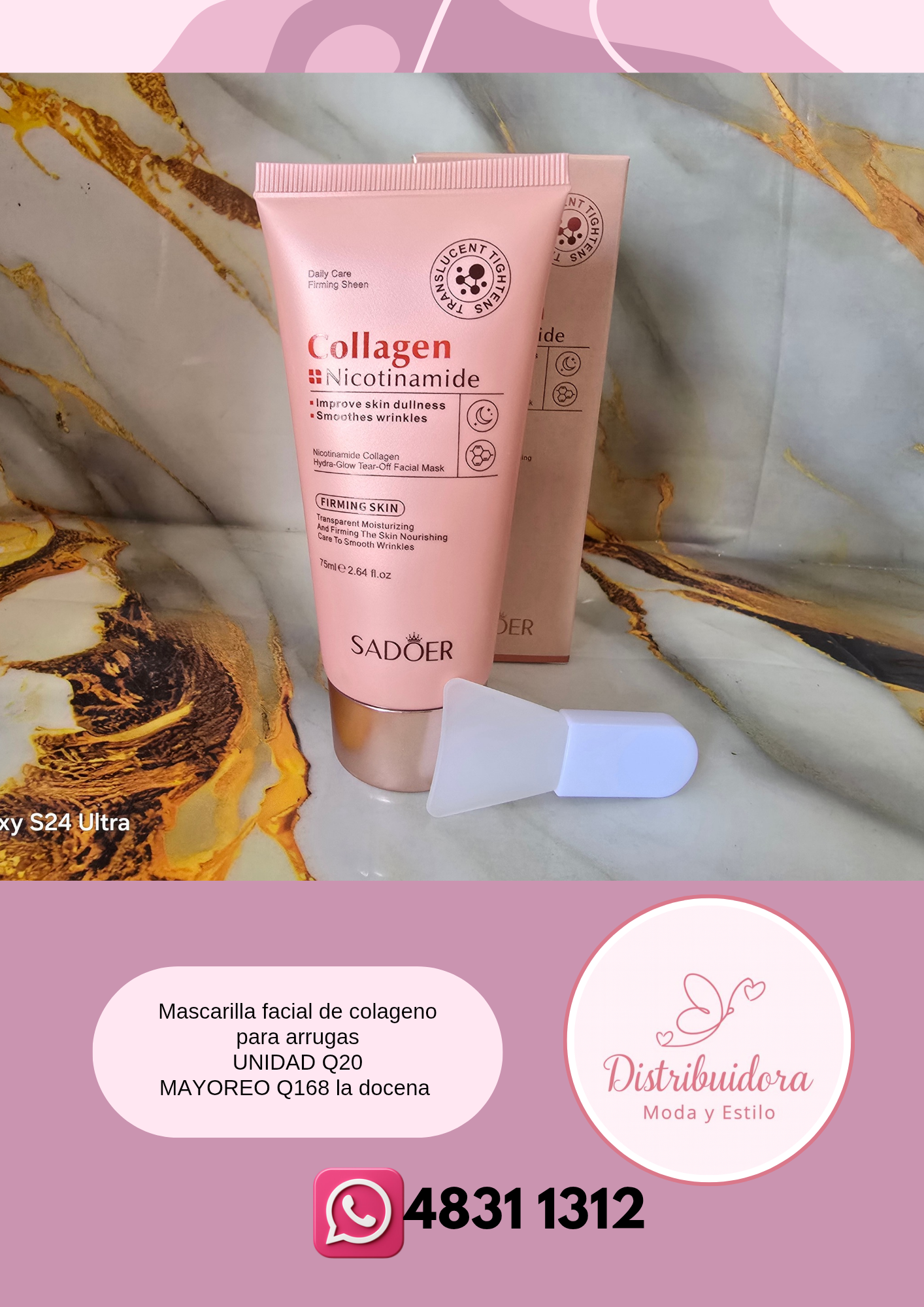 Mascarilla facial de colageno para arrugas