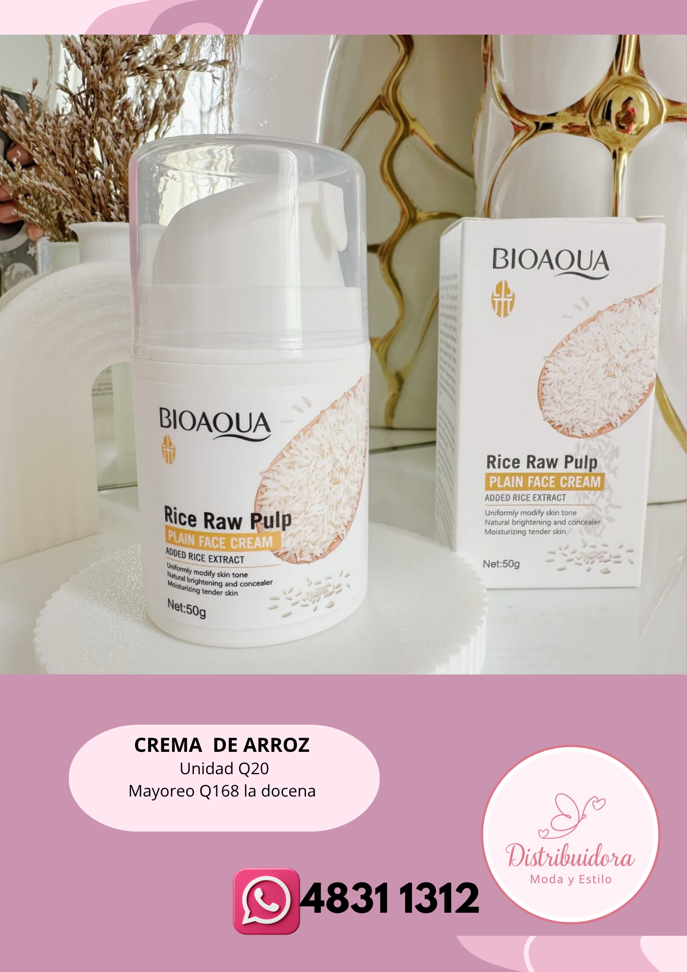 Crema de arroz bioaqua